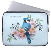 Blue Jay Spring Blumen Laptopschutzhülle (Vorderseite)