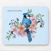 Blue Jay Spring Blumen Mousepad (Vorne)