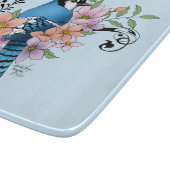 Blue Jay Spring Blumen Schneidebrett (Ecke)