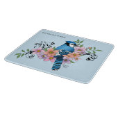 Blue Jay Spring Blumen Schneidebrett (Ecke)