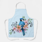 Blue Jay Spring Blumen Schürze (Vorderseite)