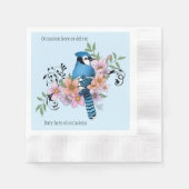 Blue Jay Spring Blumen Serviette (Vorderseite)