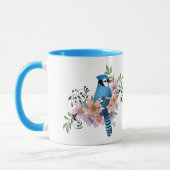 Blue Jay Spring Blumen Tasse (Links)