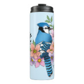 Blue Jay Spring Blumen Thermosbecher (Vorderseite)