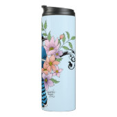 Blue Jay Spring Blumen Thermosbecher (Nach rechts gedreht)