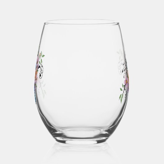 Blue Jay Spring Blumen Weinglas Ohne Stiel (Links)