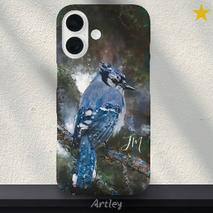 Blue Jay Vogelbeobachtung Bird Painting Individuel iPhone 16 Hülle