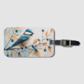 Blue Jay Watercolor Art Gepäckanhänger (Vorderseite (Horizontal))