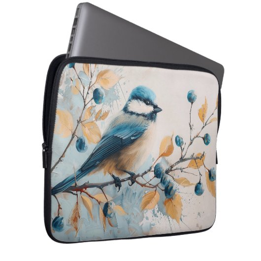 Blue Jay Watercolor Art Laptopschutzhülle (Vorne Rechts)