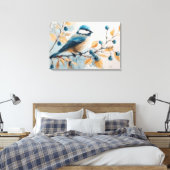 Blue Jay Watercolor Art Leinwanddruck (Insitu (Schlafzimmer))