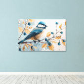 Blue Jay Watercolor Art Leinwanddruck (Insitu (Holzboden))