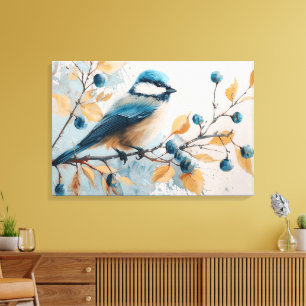 Blue Jay Watercolor Art Leinwanddruck