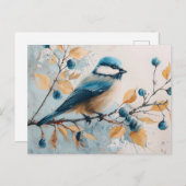 Blue Jay Watercolor Art Postkarte (Vorne/Hinten)