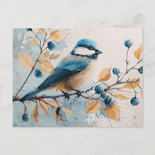 Blue Jay Watercolor Art Postkarte (Vorderseite)
