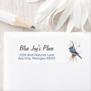 Blue Jay Watercolor Art Return Address Label
