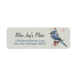 Blue Jay Watercolor Art Return Address Label