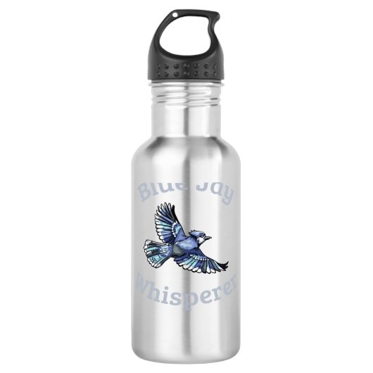 Blue Jay Whisperer Edelstahlflasche (Vorderseite)