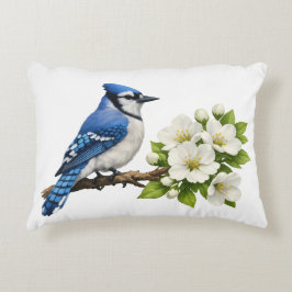 Blue Jay with White Blossoms Dekokissen