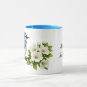 Blue Jay with White Blossoms Tasse (Zentrum)