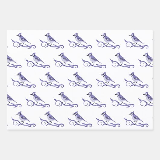 Blue Jay Wrapping Paper Set Geschenkpapier Set (Vorderseite)
