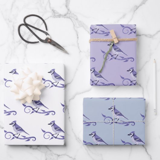 Blue Jay Wrapping Paper Set Geschenkpapier Set (Vorderseite)