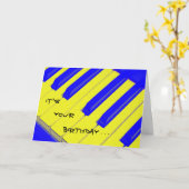 Blue Jazzy Keyboard Geburtstagskarte Karte (Gelbe Blume)