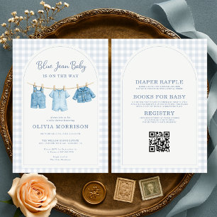 Blue Jean Baby All in One Babyparty-Einladung Einladung