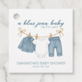Blue Jean Baby auf dem Weg Baby Dusche Geschenkanhänger (Vorderseite)