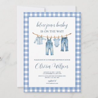 Blue Jean Baby  Baby Shower Invitation  Einladung