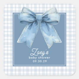 Blue Jean Baby Baby Shower Quadratischer Aufkleber