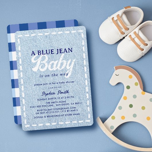 Blue Jean Baby Boy Baby Shower Einladung
