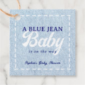 Blue Jean Baby Boy Baby Shower Geschenkanhänger (Vorderseite)