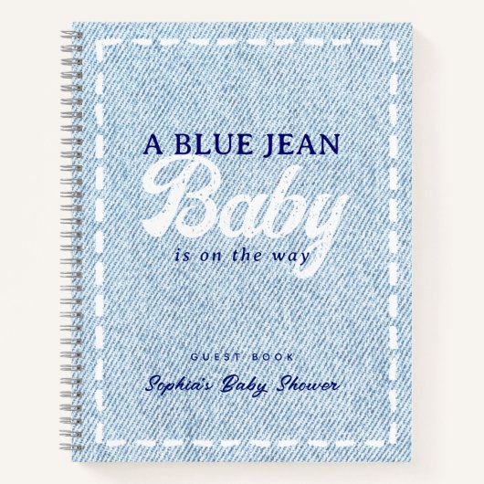 Blue Jean Baby Boy Baby Shower Guest Book Notizblock (Vorderseite)