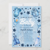 Blue Jean Baby Boy Baby Shower Invitation Einladung (Vorderseite)
