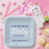Blue Jean Baby Boy Baby Shower Pappteller (Party)