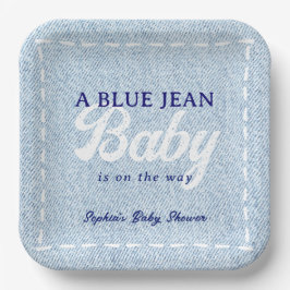 Blue Jean Baby Boy Baby Shower Pappteller