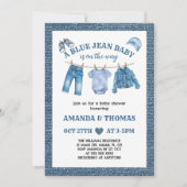 Blue Jean Baby Boy Shower Einladung (Vorderseite)