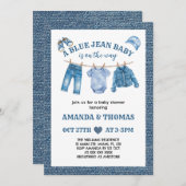 Blue Jean Baby Boy Shower Einladung (Vorne/Hinten)
