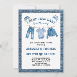 Blue Jean Baby Boy Shower Einladung