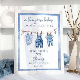 Blue Jean Baby Denim Baby Boy Dusche Willkommen Poster
