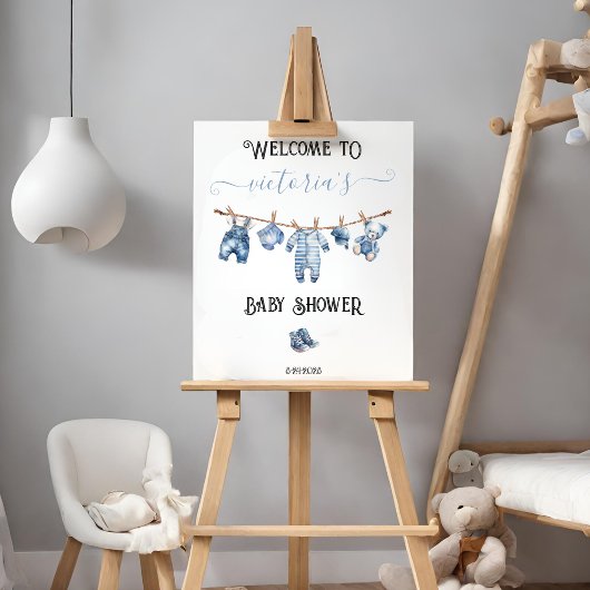 Blue Jean Baby Denim Baby Dusche Begrüßungszeichen Poster