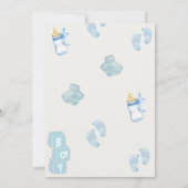 Blue jean Baby denim Baby Dusche Einladung (Rückseite)