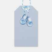 Blue jean Baby denim Baby Dusche Einladung Geschenkanhänger (Rückseite)