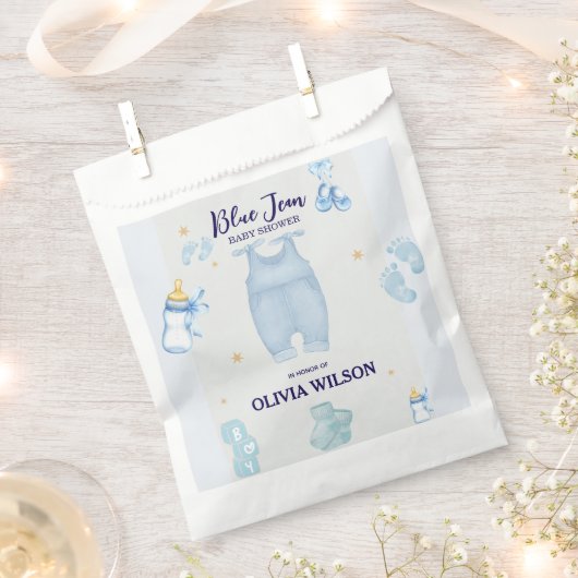Blue jean Baby denim Baby Dusche Einladung Geschenktütchen (Ausgeschnitten)