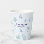 Blue jean Baby denim Baby Dusche Einladung Pappbecher (Vorderseite)