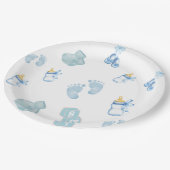 Blue jean Baby denim Baby Dusche Einladung Pappteller (Schrägansicht)