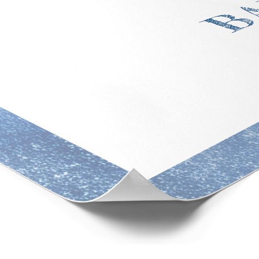 Blue Jean Baby Denim Baby Dusche Willkommen Poster (Ecke)