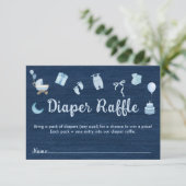 Blue Jean Baby Denim Baby Duwer Diaper Raffle Begleitkarte (Stehend Vorderseite)