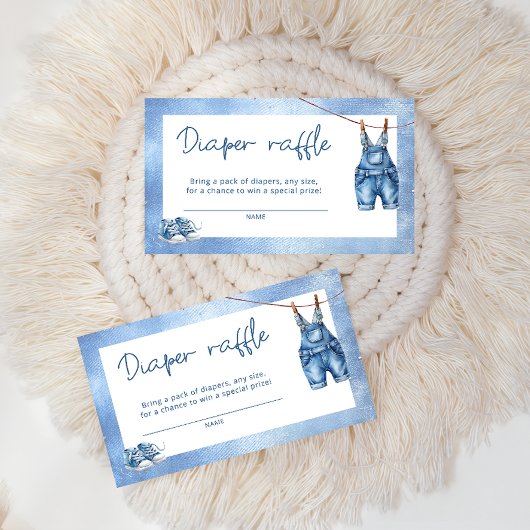 Blue Jean Baby Denim Baby Duwer Diaper Raffle Begleitkarte