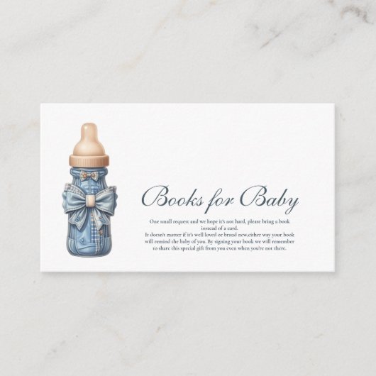 Blue Jean Baby Denim Baby Shower Books for Baby Begleitkarte (Vorderseite)